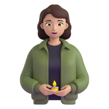 dark olive green jacket over a lighter green top sticker