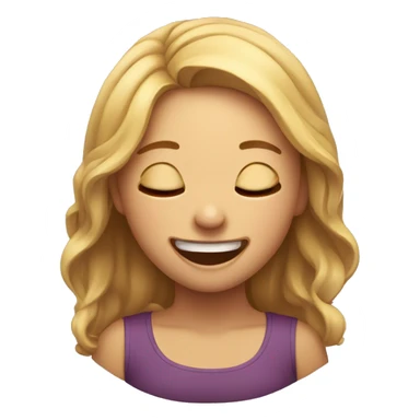 Girl laughing with eyes closed and head tilted backwards  sticker