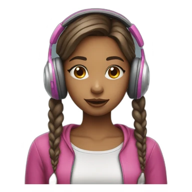 Pretty girl with headphones and a lollipop in her mouth sticker