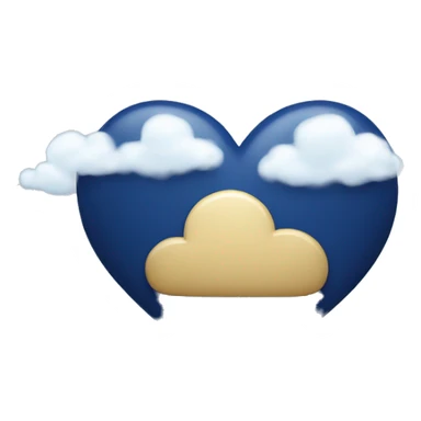 navy blue heart with clouds around it  sticker