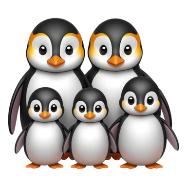 Savino the penguin,Moshi the doll and their parents sticker