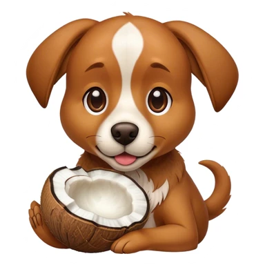 dog with coconat sticker