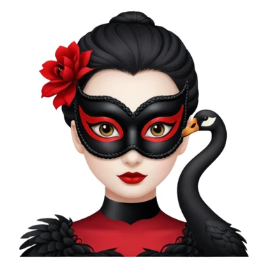 Black swan girl with mask sticker