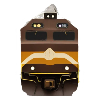  A train on tracks brown farm vibe color scheme  sticker