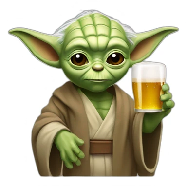 Yoda qui bois une bière sticker