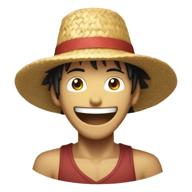 Smiling emoji wearing the Straw Hat from one piece  sticker