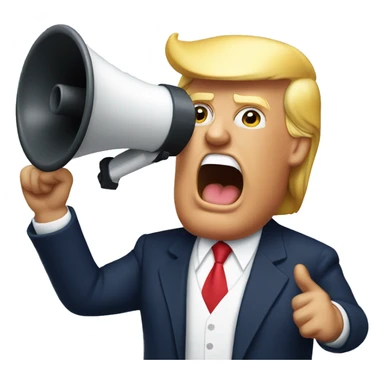 donald trump holds loudspeaker sticker