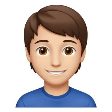 Teen Boy, straight brown hair, brown eyes, white skin. sticker