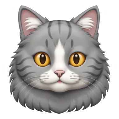 серый кот с белой полоской  sticker