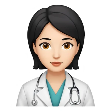 female black physician with black hair and brown eyes sticker