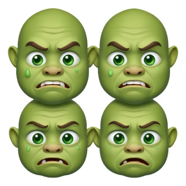 An oger is crying with tears in his eyes sticker