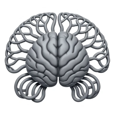 brain with twisted lines around it sticker