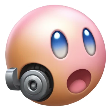 Metal cute Kirby ball driving on 4 car wheels sticker