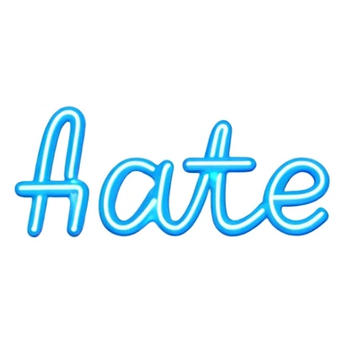 Blue neon sign with the word hate sticker