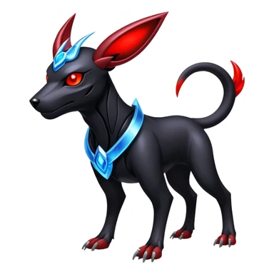 Shiny Gothic Exotic Futuristic Houndoom-Genesect-Pokémon-Fakémon-hybrid-creature sticker