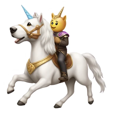 Dog riding a unicorn  sticker