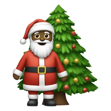 Santa with Christmas treee sticker