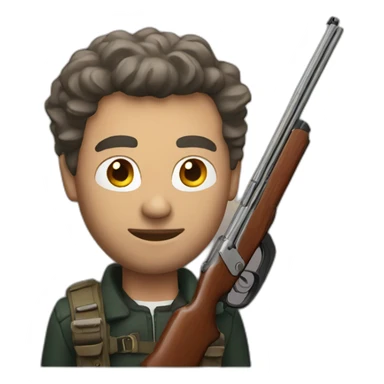 man with a shotgun sticker