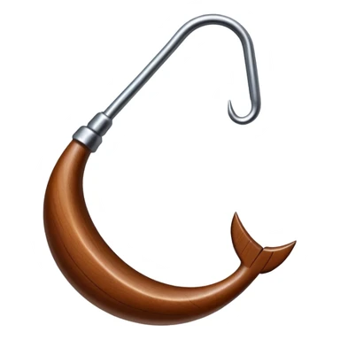 wooden fishhook sticker