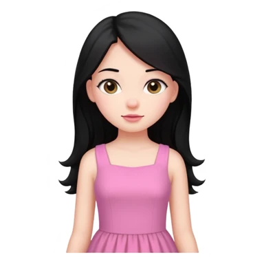 Long black hair girl wearing a dress being a girly girl  sticker