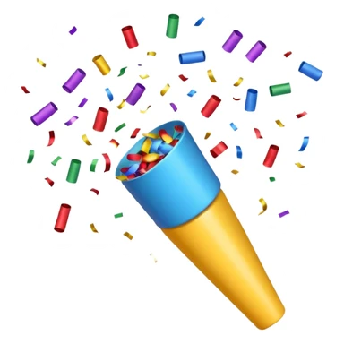 party popper, bursting with confetti sticker
