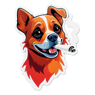 Smoke dog sticker