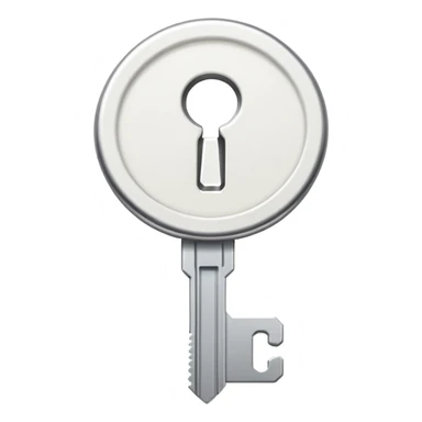 2d flat white key sticker