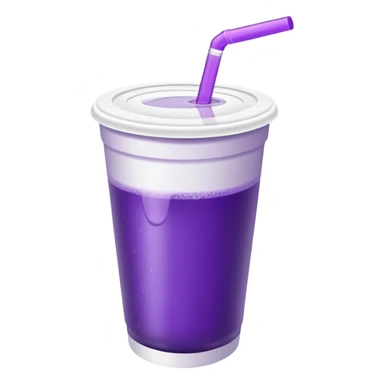  White styro cup without straw eith purple juice inside visible from the top only sticker