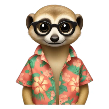 Meerkat in Hawaiian shirt sticker
