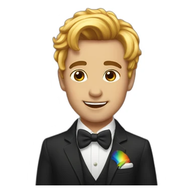Posh-boy-with-raibow-hair sticker