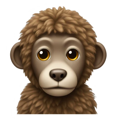 A monkey with a poodle in his arms sticker