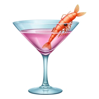 mini shrimp in martini glass sticker