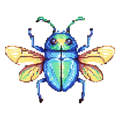cute bug with magical aura sticker