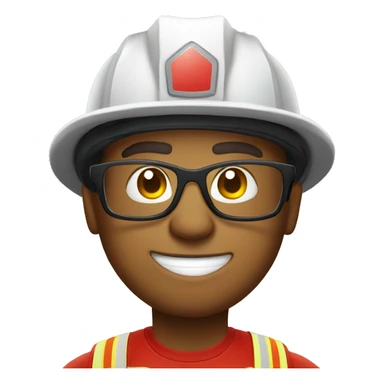 Nerdy white Firefighter with glasses  sticker