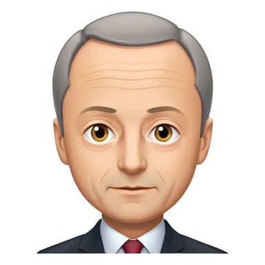 Friedrich Merz, German politician with short gray hair and suit sticker