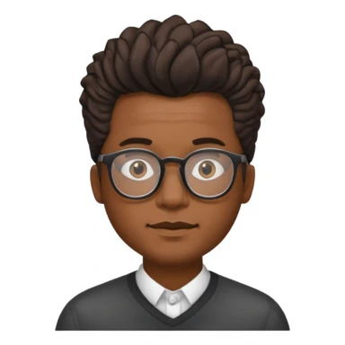 Black m’en with glass and semi free form the haïr style  sticker