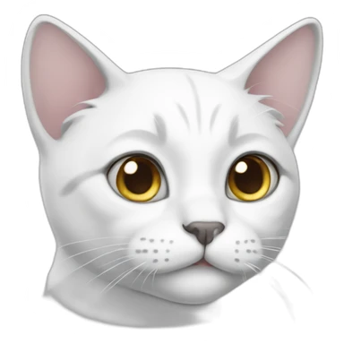 white cat with grey ears sticker