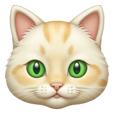 Cream cat face with short hairs sticker