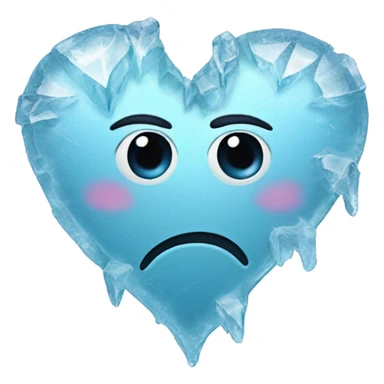 frozen broken heart. made of ice. like 💔. without eyes  sticker