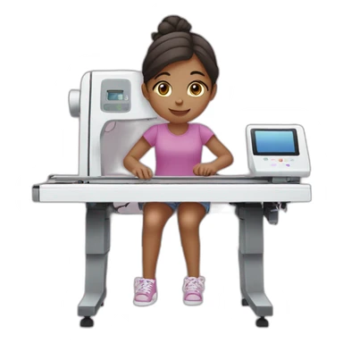 girl with cricut cuttingmachine sticker