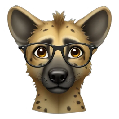 Hyena with glasses sticker