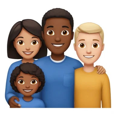 one black man, one black woman, one white man holding hands sticker