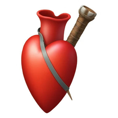 Red heart with a quiver inside the heart  sticker