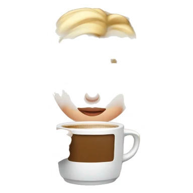 Blond white girl inside a blanket sipping coffee eyes closed sticker