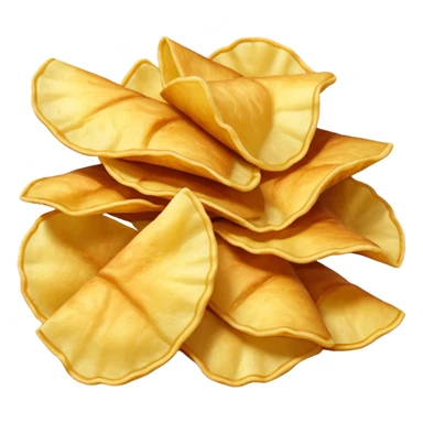 Create a Potato chips emoji in IOS style with transparent background that is 1024 x 1024 sticker