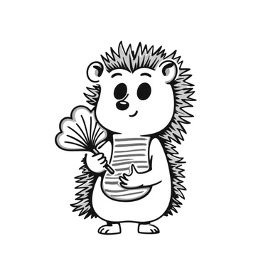 Hedgehog with a fan sticker