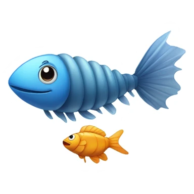 Worm with a fish sticker