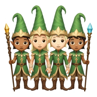 different color elves with staff sticker