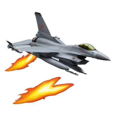 fire f16 jet sticker