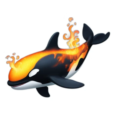 killer whale with fire powers sticker